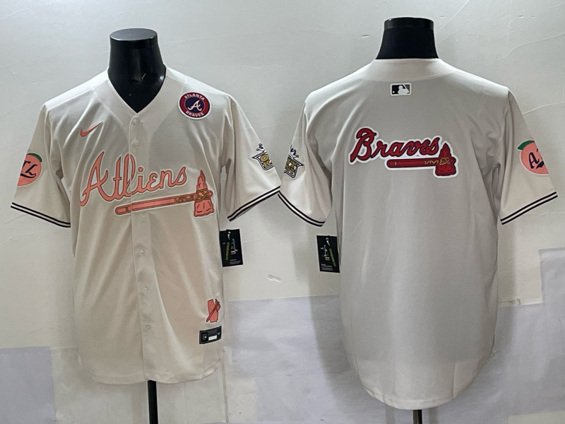 Men Atlanta Braves blank cream Nike 2025 MLB Jersey style 0011->atlanta braves->MLB Jersey